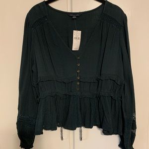 American Eagle medium NWT boho peasant top